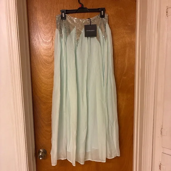 Cynthia Rowley SILK NWT Sequin Starburst  Maxi Boho Skirt - Picture 2 of 6